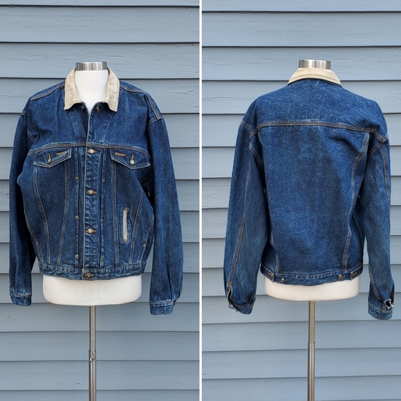 Vintage 90s y2k Union Bay Blue Denim Jean Western Cowboy Work Trucker Jacket Sm - Picture 1 of 6